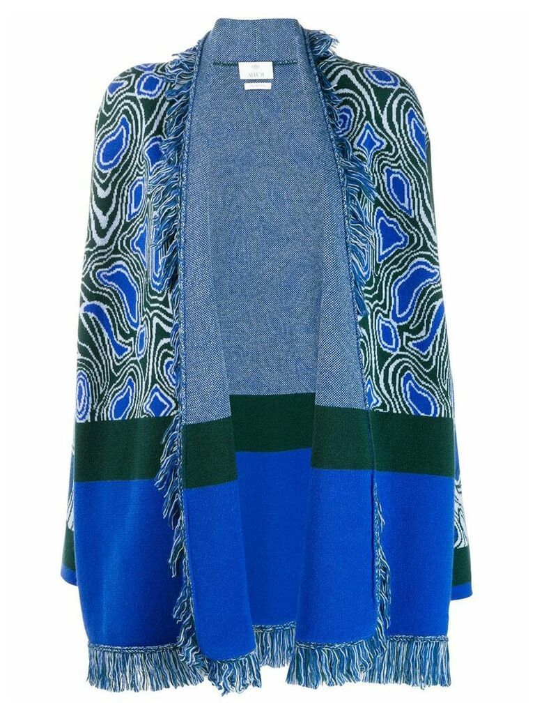Allude patterned cardi-coat - Blue