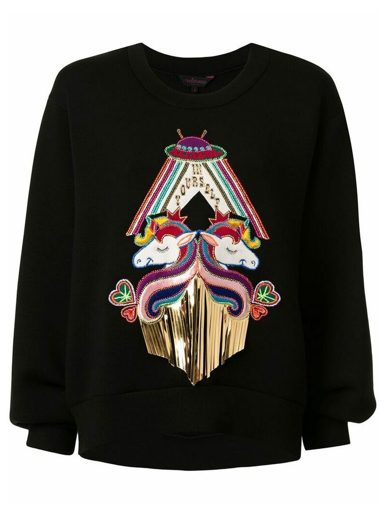 Manish Arora unicorn appliquéd sweatshirt - Black