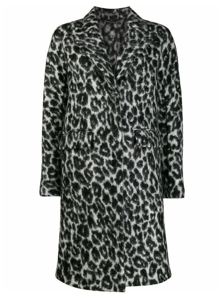 Ermanno Scervino leopard print oversized coat - Grey