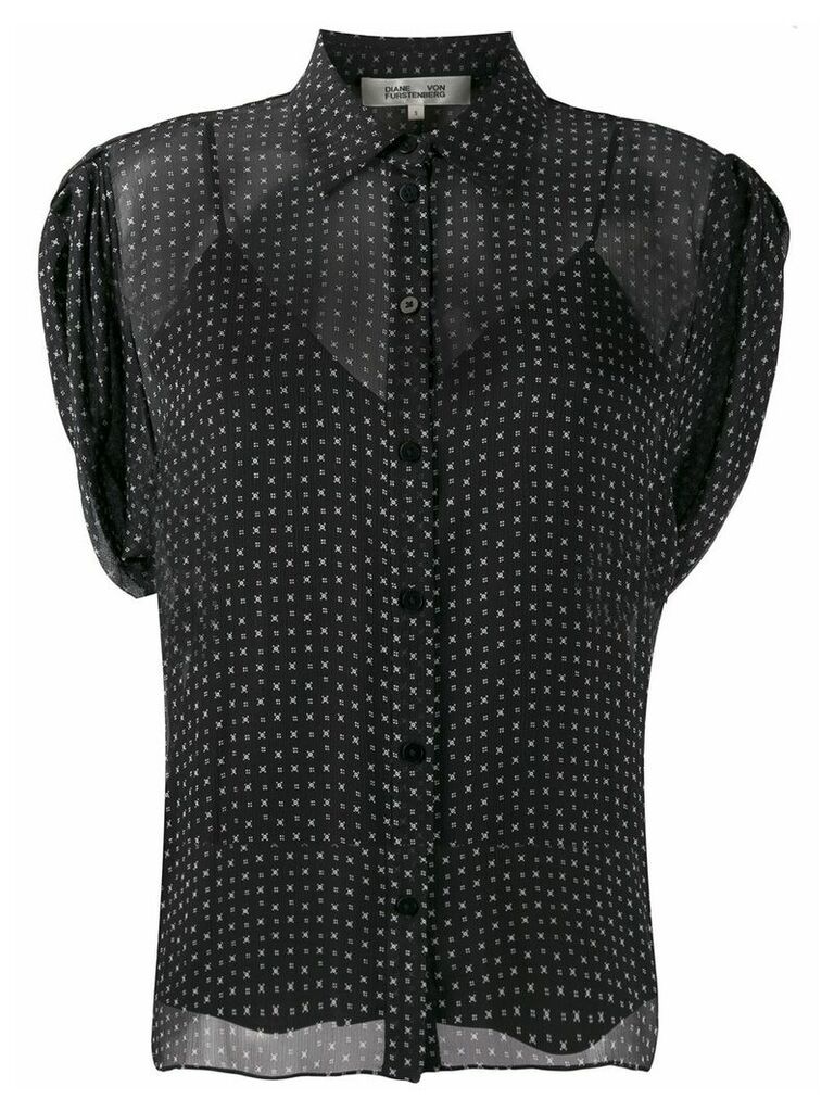 DVF Diane von Furstenberg printed sheer blouse - Black