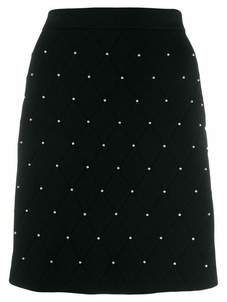 Sandro Paris pearl-embellished diamond quilt skirt - Black