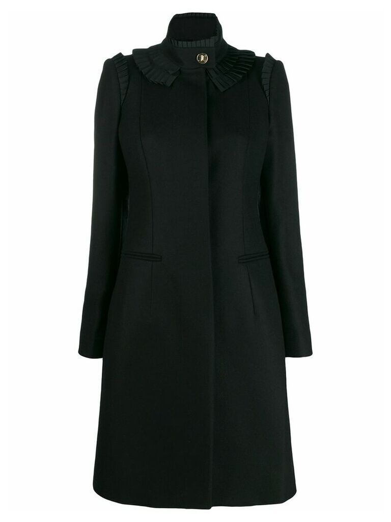 Just Cavalli fitted coat with frill trim - Black