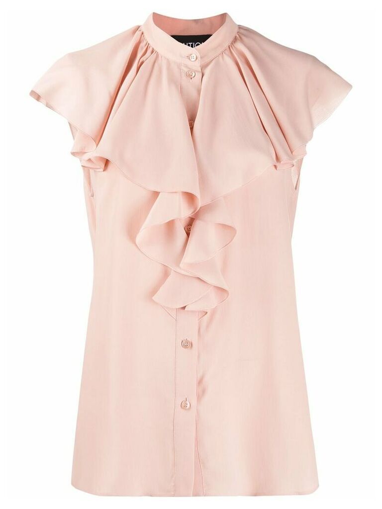 Boutique Moschino ruffled crepe blouse - Pink
