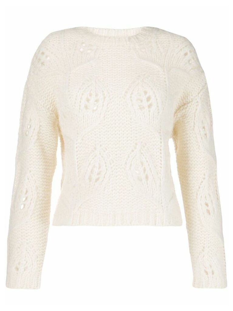 Roberto Collina chunky floral knit jumper - Neutrals