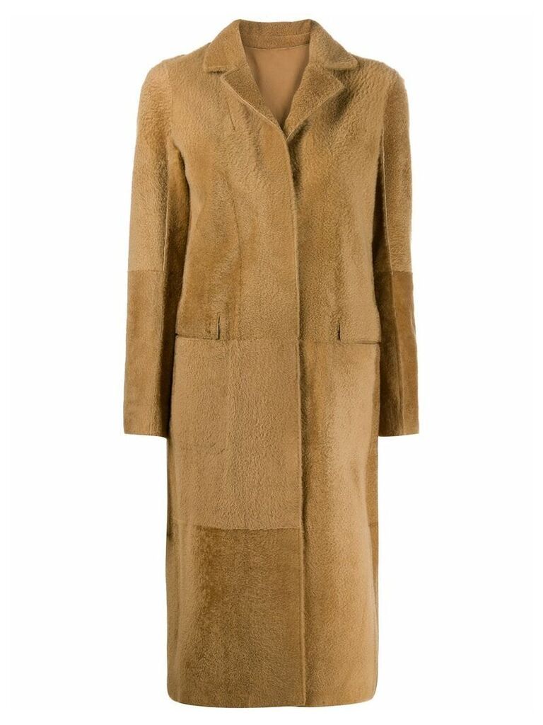 Sprung Frères single-breasted long coat - NEUTRALS