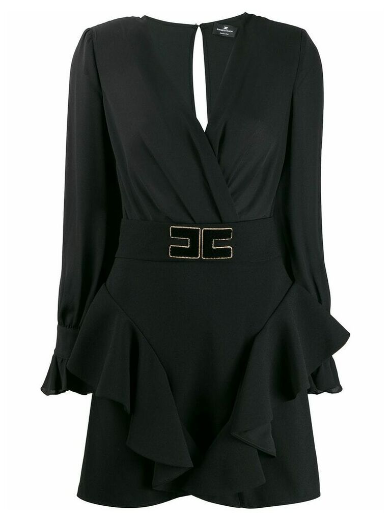 Elisabetta Franchi ruffle-trim dress - Black