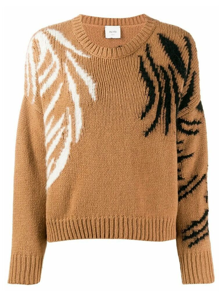Alysi embroidered detail jumper - Brown