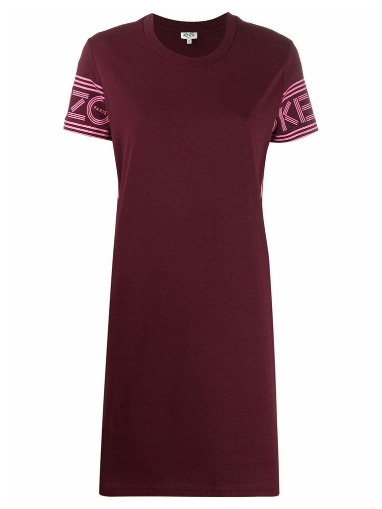 Kenzo logo print shift dress - Purple