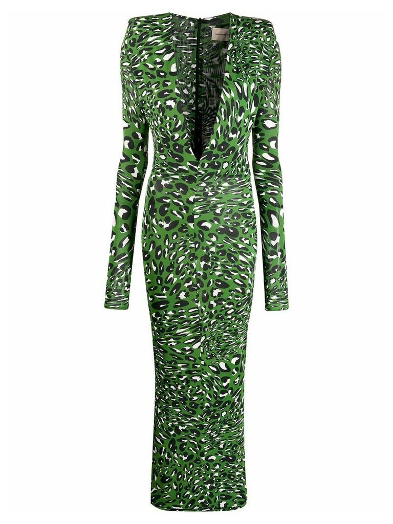 Alexandre Vauthier leopard print maxi dress - Green