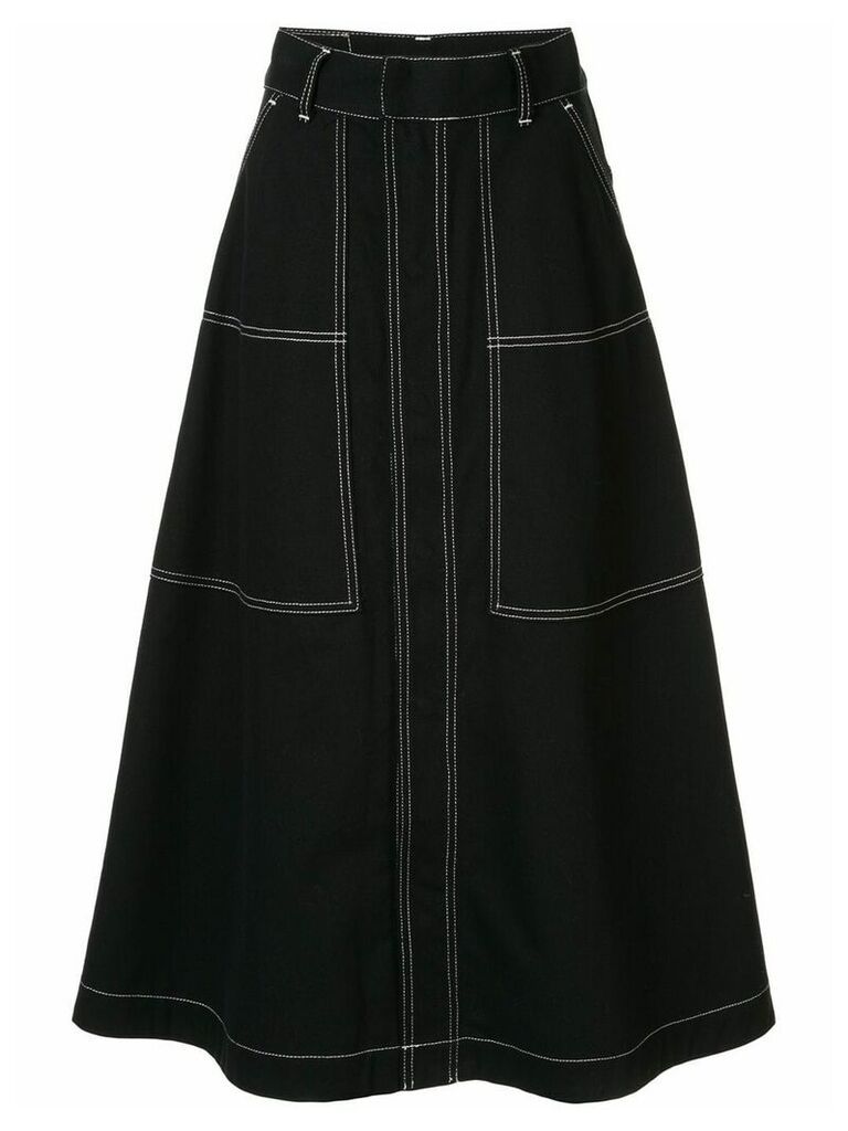 G.V.G.V. contrasting stitch skirt - Black