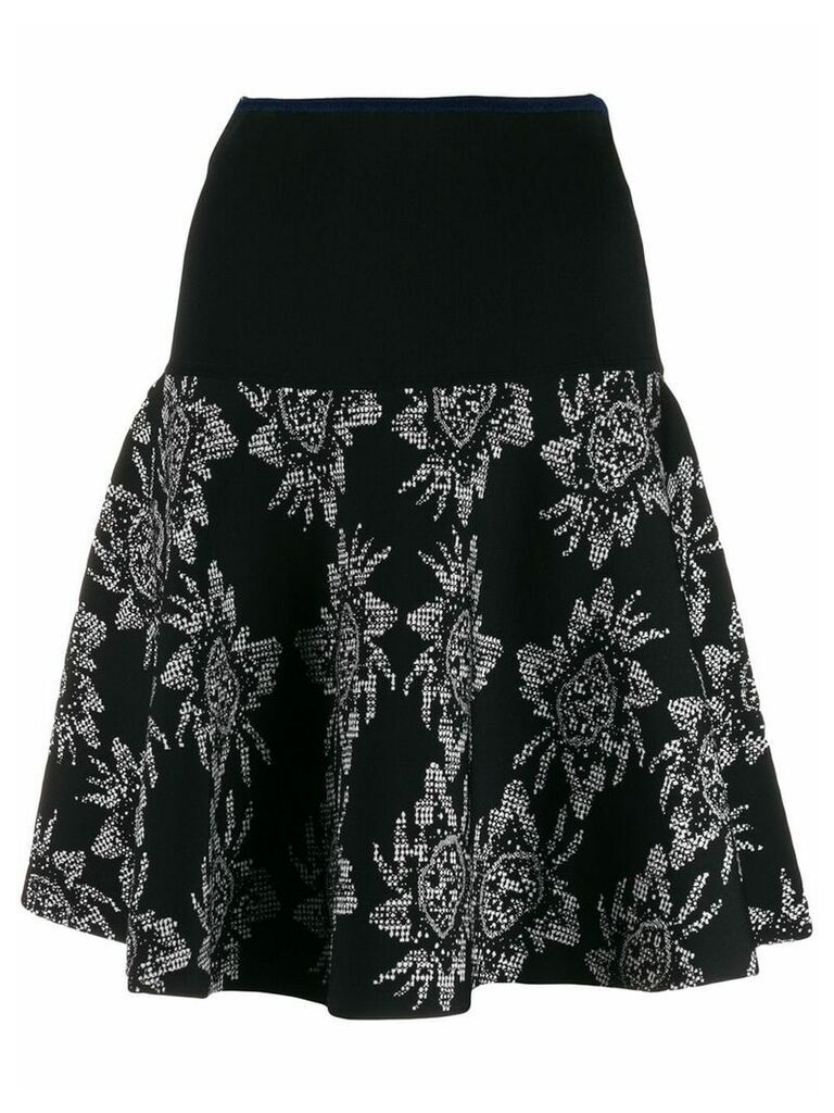 Roland Mouret two tone printed skirt - Black