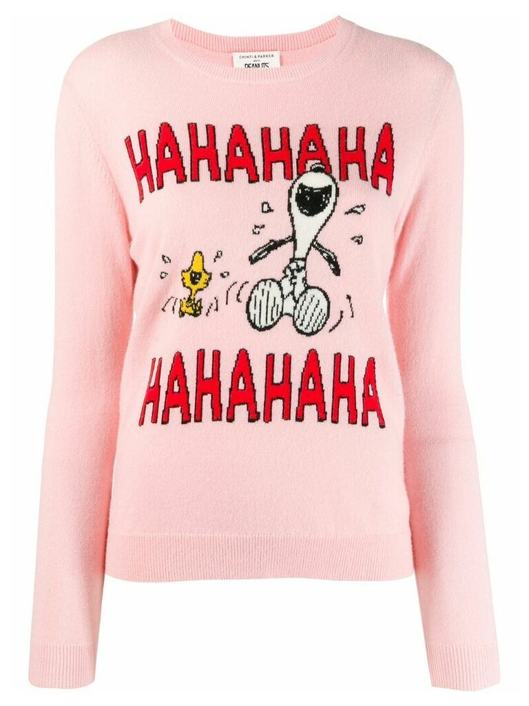 Chinti and Parker Snoopy intarsia jumper - PINK