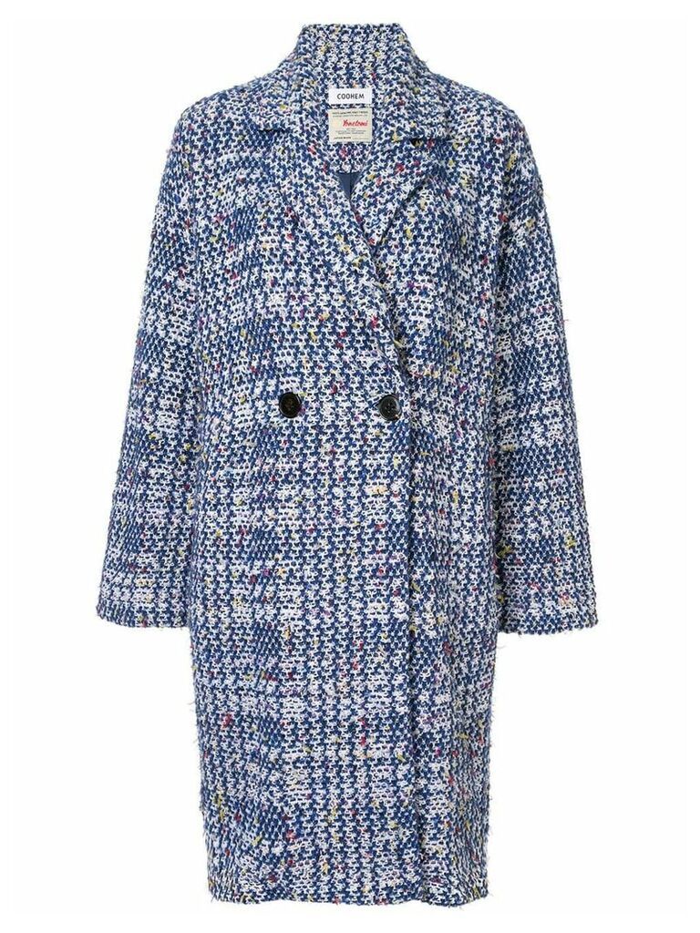 Coohem autumn check tweed coat - Blue