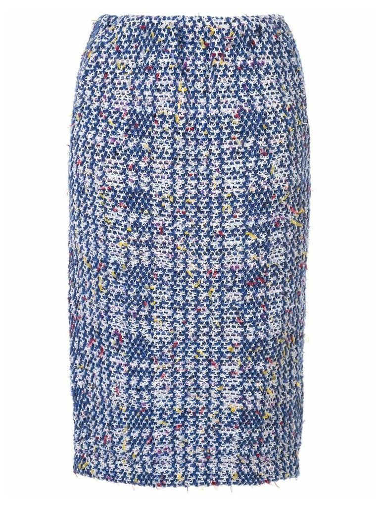 Coohem autumn check tweed skirt - Blue