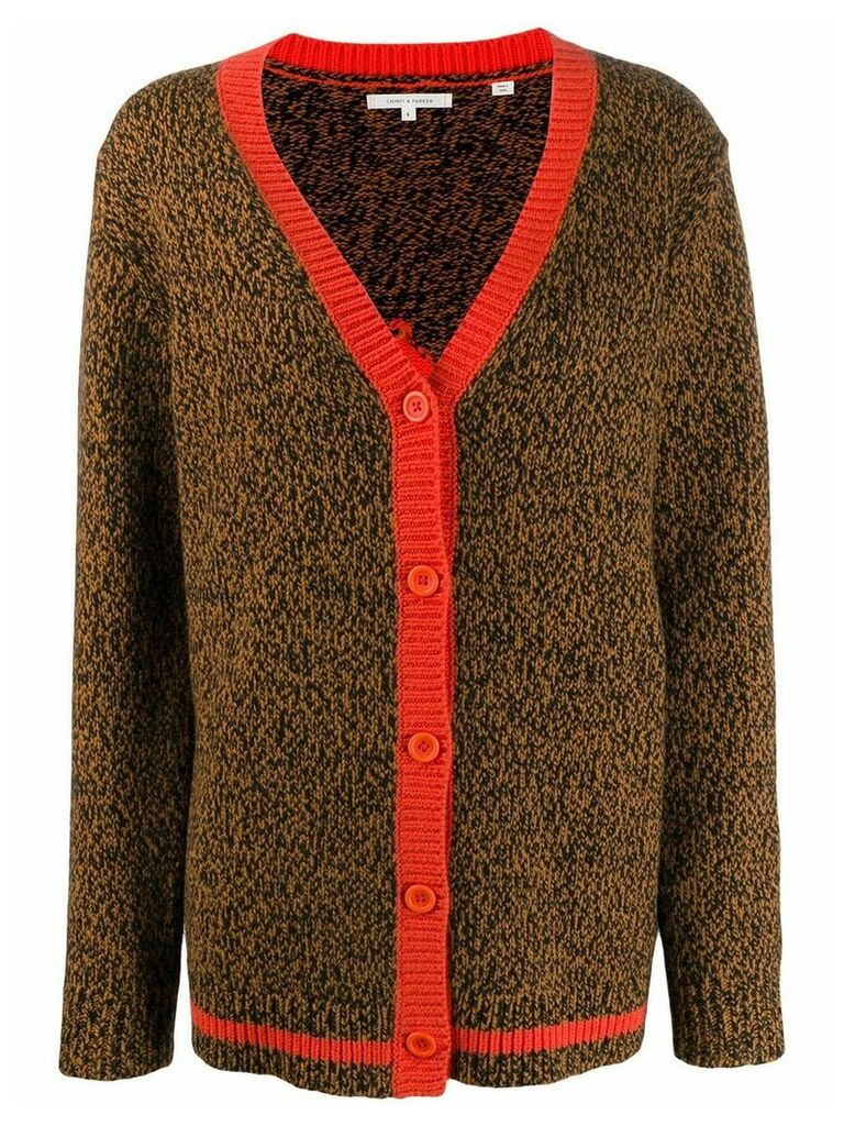Chinti and Parker contrast trimmed cardigan - Brown
