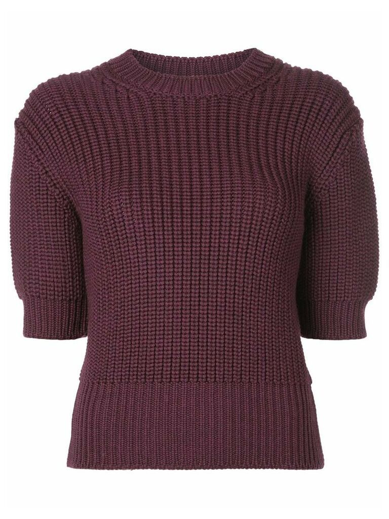 Miu Miu short sleeved knitted jumper - PURPLE