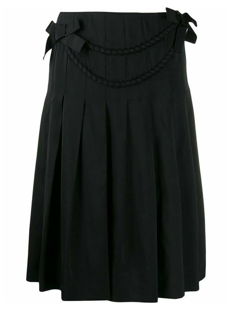 Boutique Moschino satin bow skirt - Black