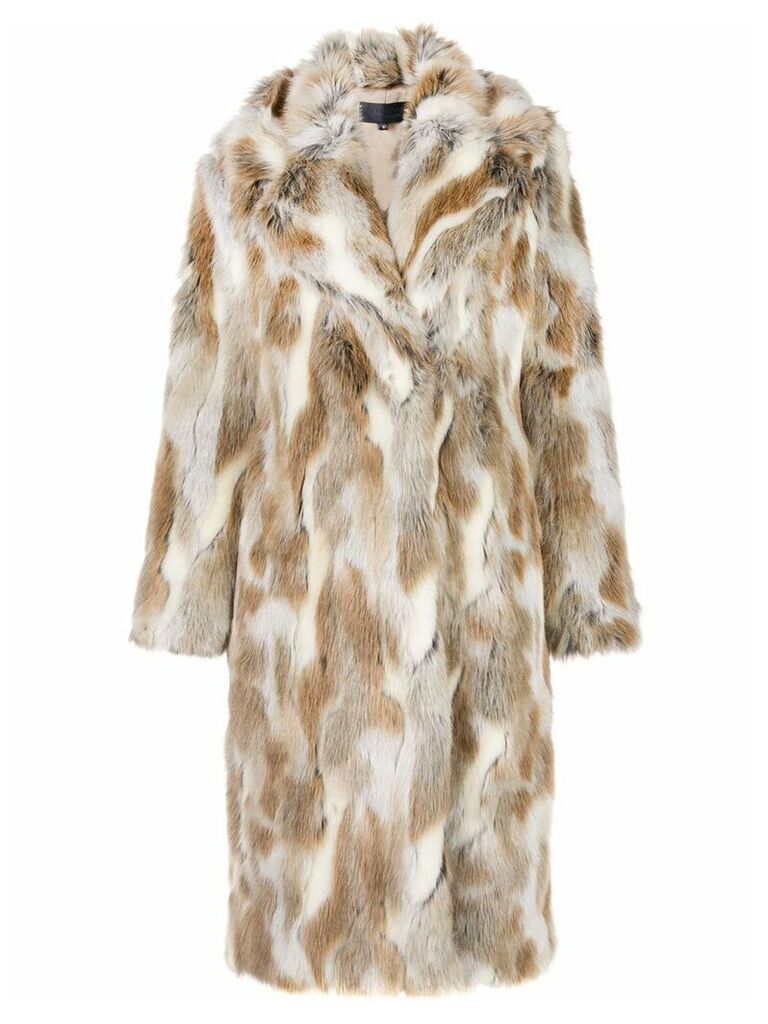 Nili Lotan oversized faux-fur coat - Brown