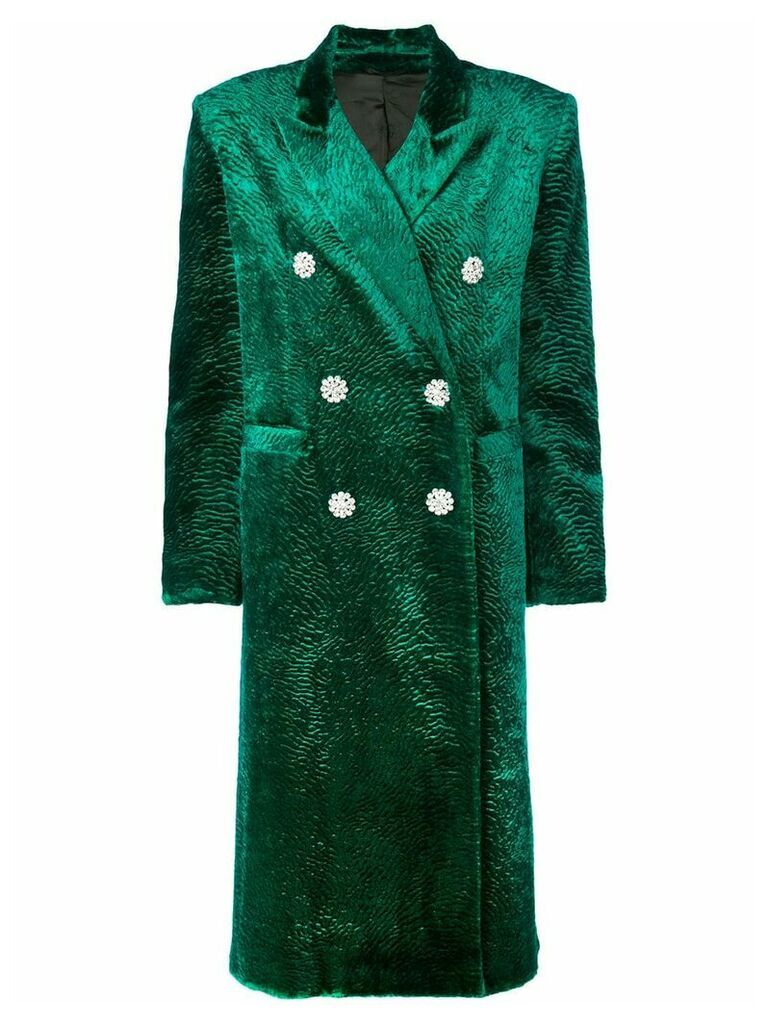 Attico oversized velvet coat - Green