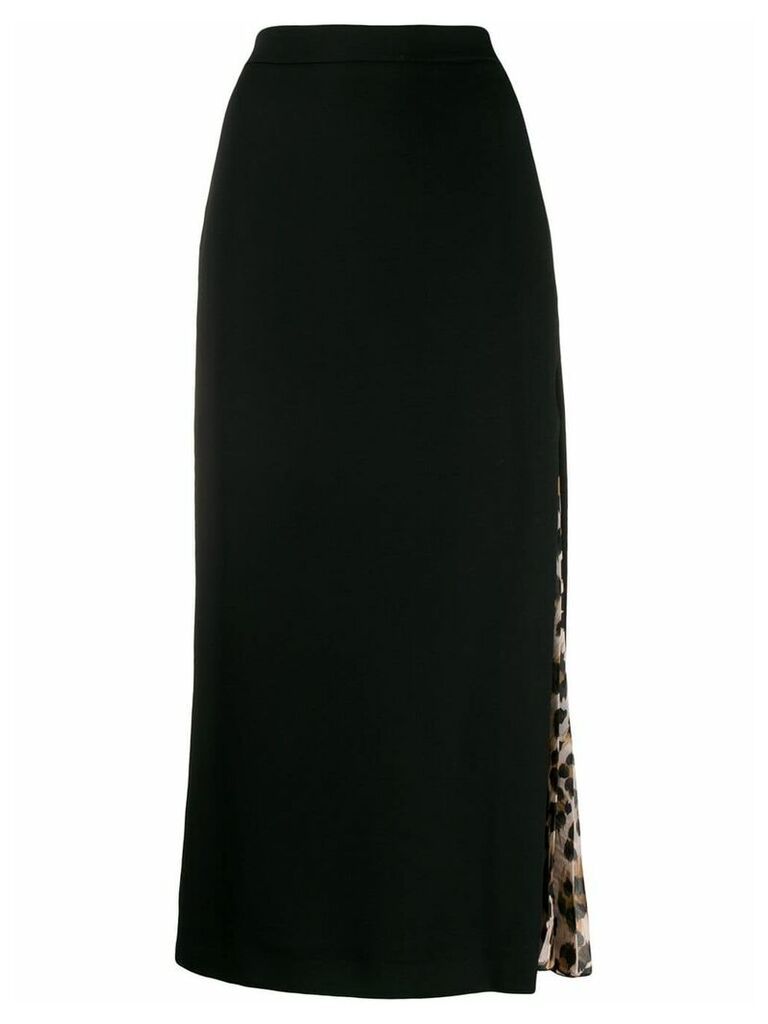 Boutique Moschino leopard print detailed skirt - Black