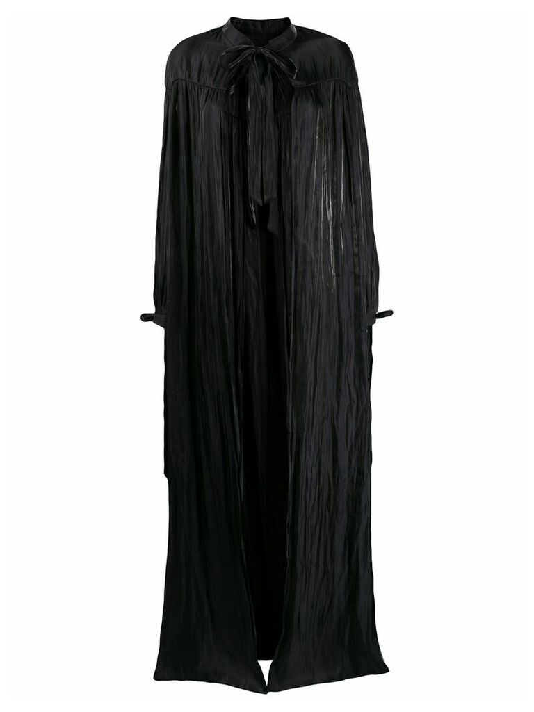 Murmur cape-style long dress - Black