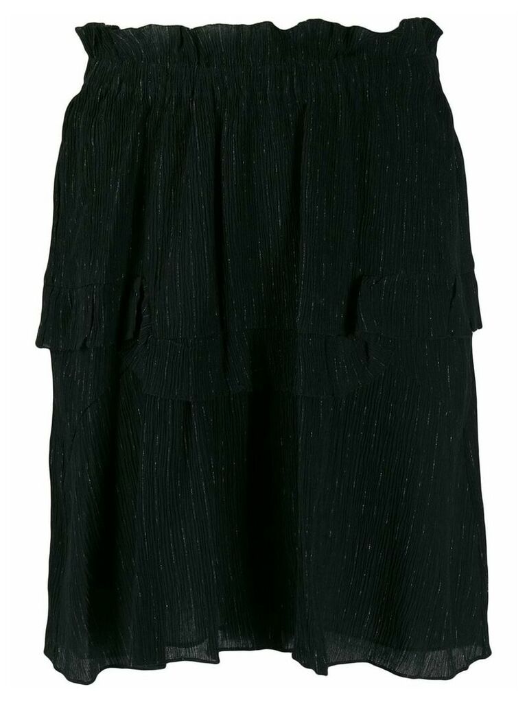 Isabel Marant glittery striped layered skirt - Black