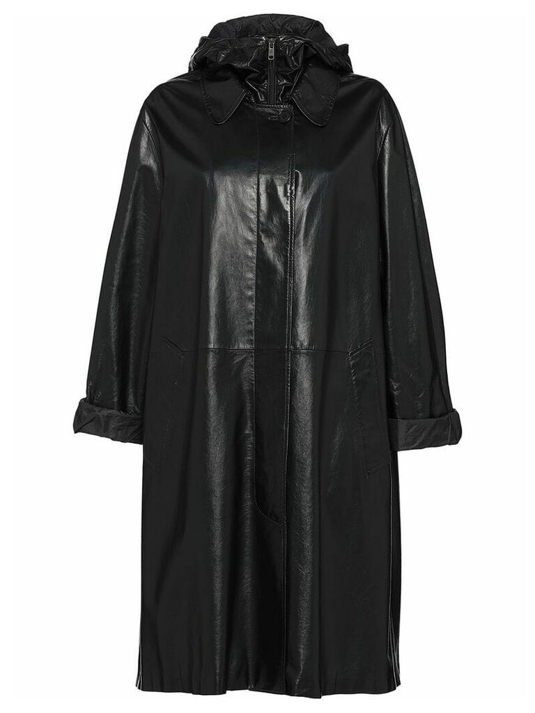 Prada midi leather coat - Black
