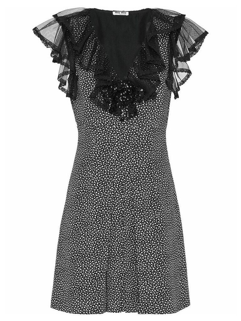 Miu Miu floral printed marocain dress - Black