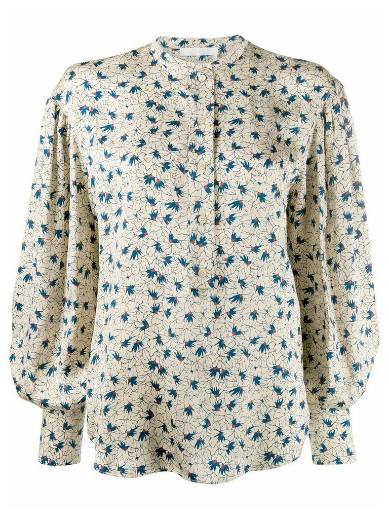 Chloé printed buttoned blouse - NEUTRALS