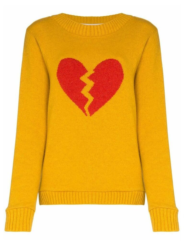 The Elder Statesman broken heart cashmere jumper - Yellow