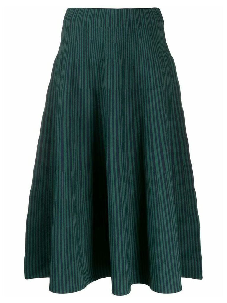 Cédric Charlier pleated knitted skirt - Green