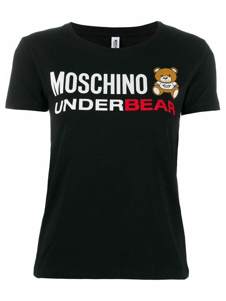 Moschino logo bear printed T-shirt - Black
