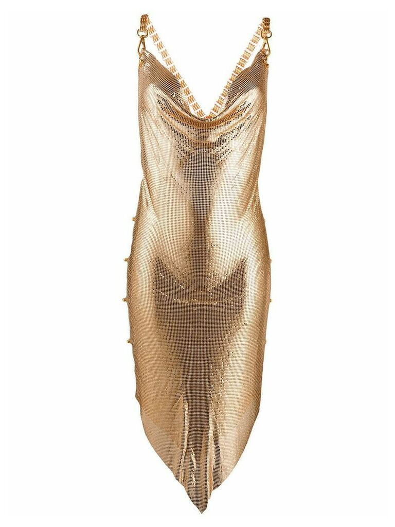 Giuseppe Di Morabito metallic chain detail dress - Gold
