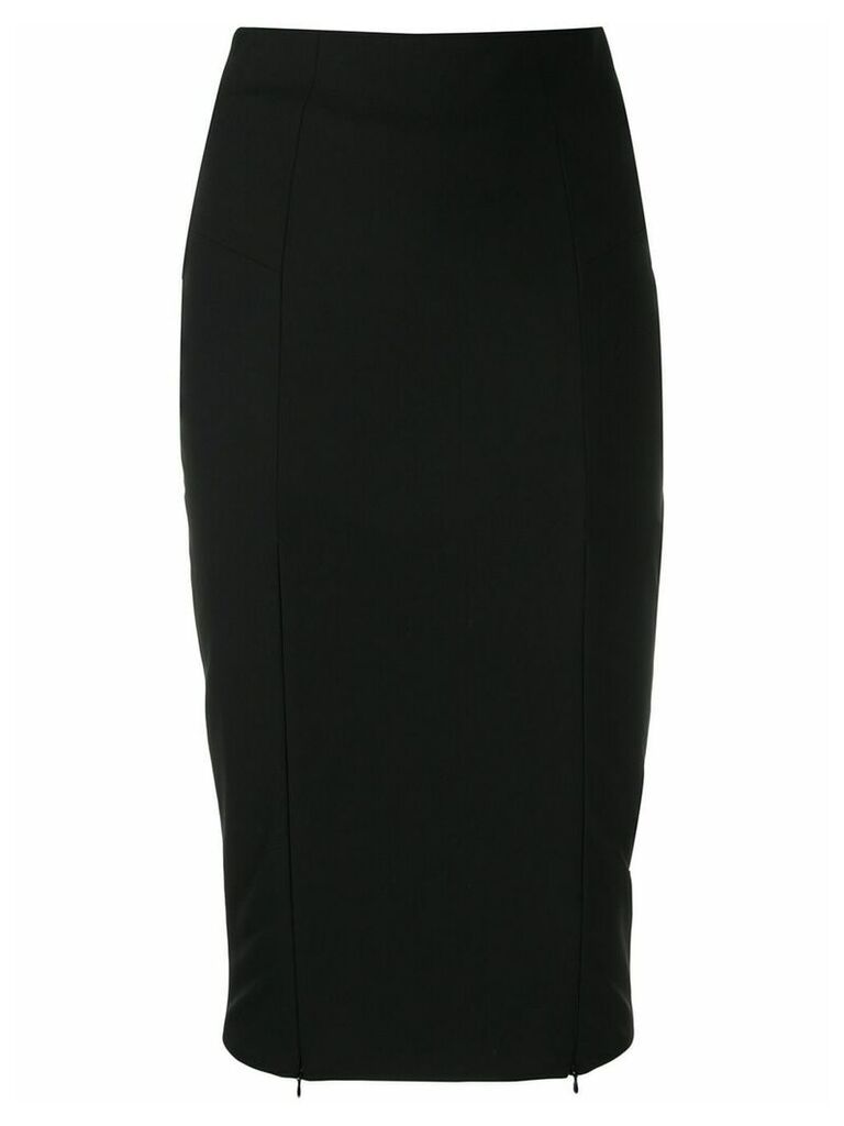 Murmur zip-up fitted skirt - Black