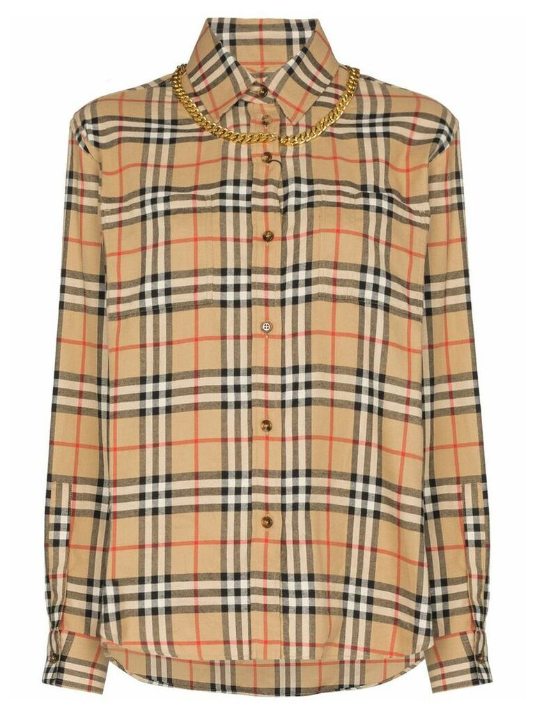 Burberry Vintage Check chain-embellished shirt - Brown