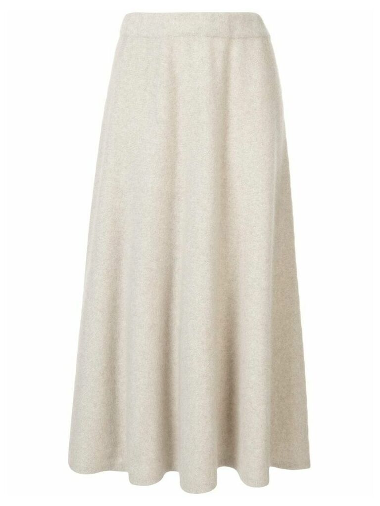 Des Prés flared midi knitted skirt - White