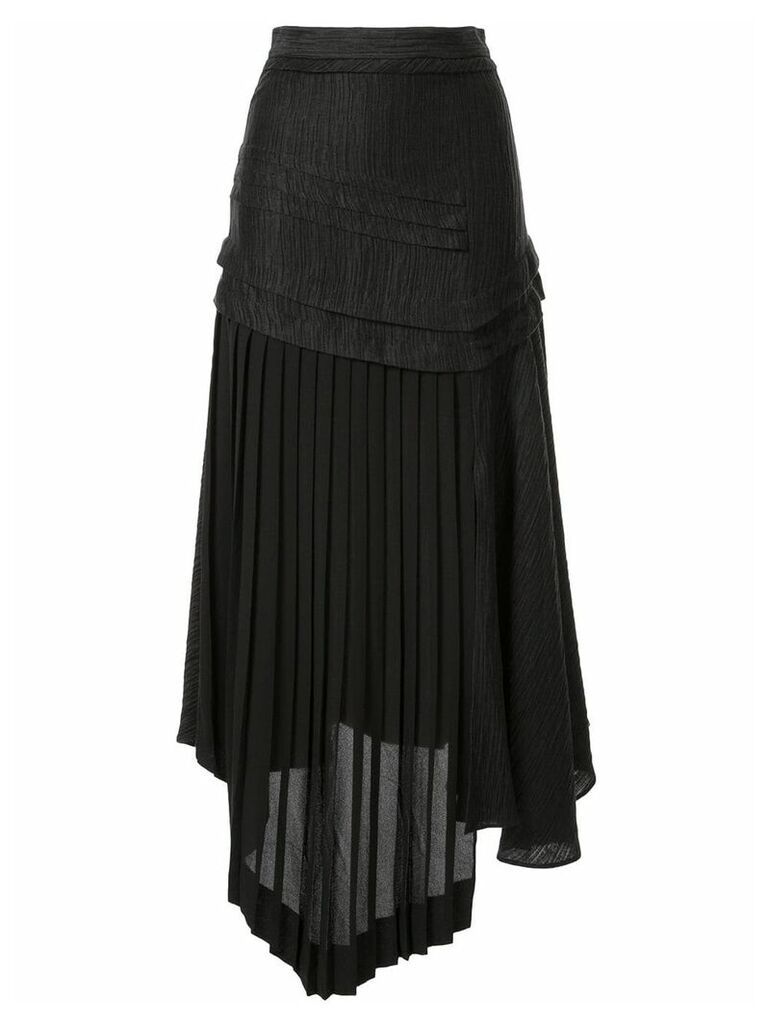 Aje April panelled asymmetric skirt - Black