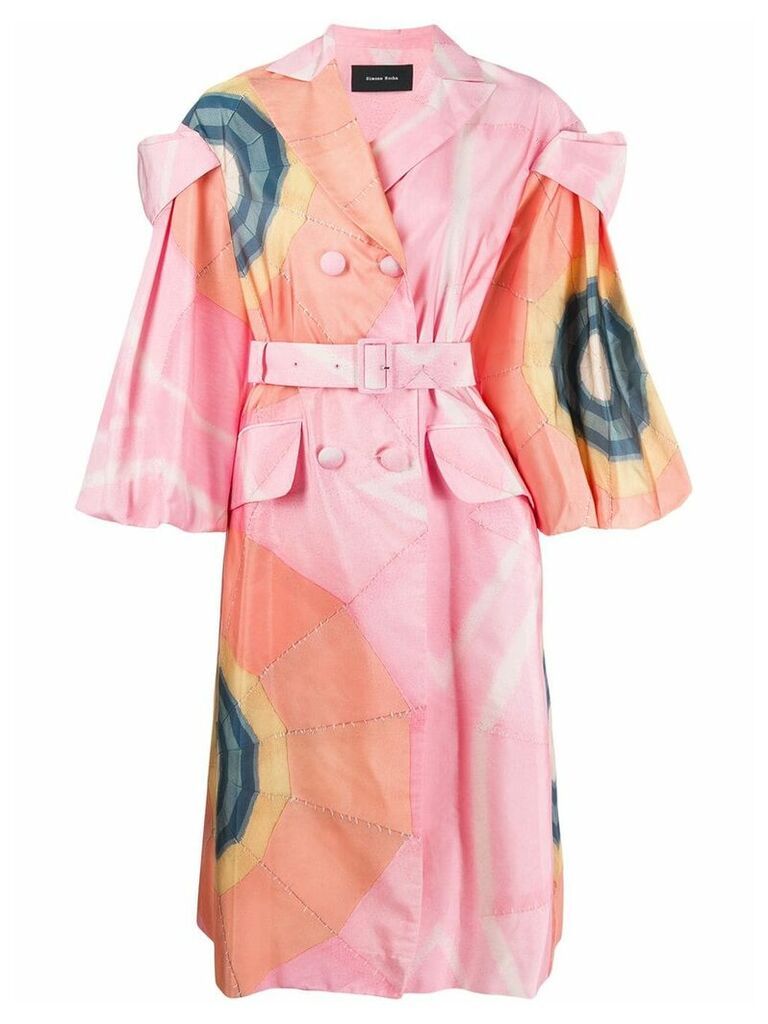 Simone Rocha graphic-print coat - PINK