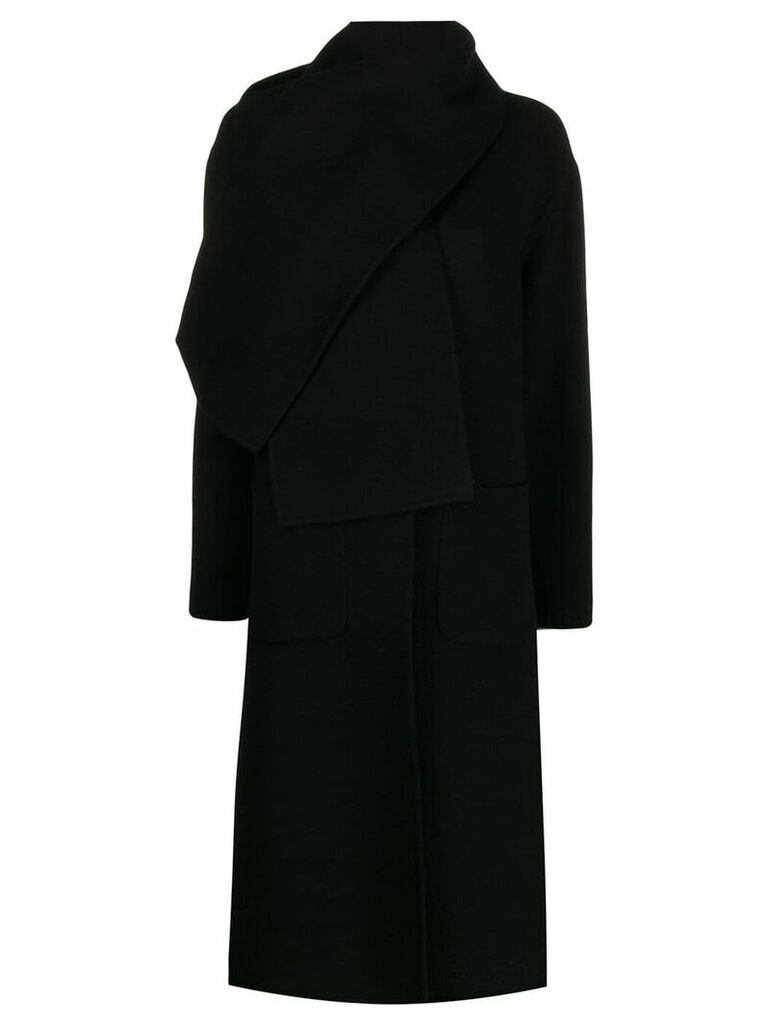 Ermanno Ermanno scarf detail coat - Black