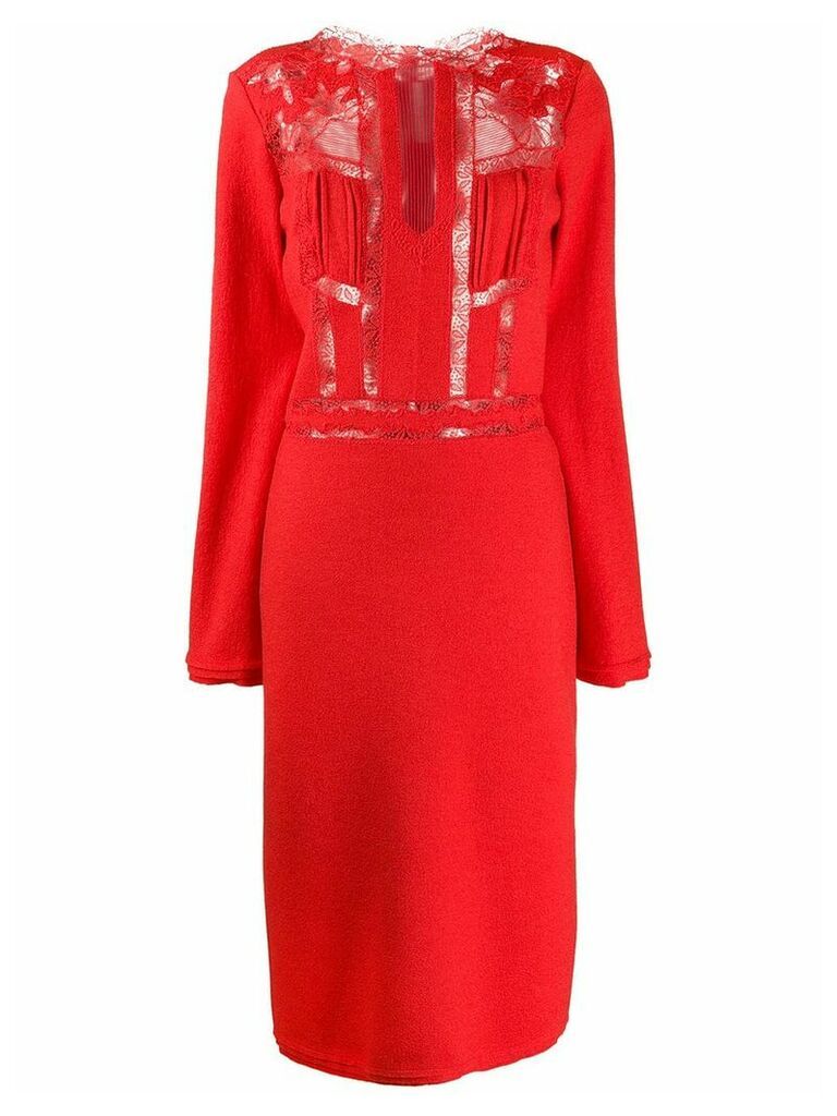 Ermanno Scervino lace panel dress - Red