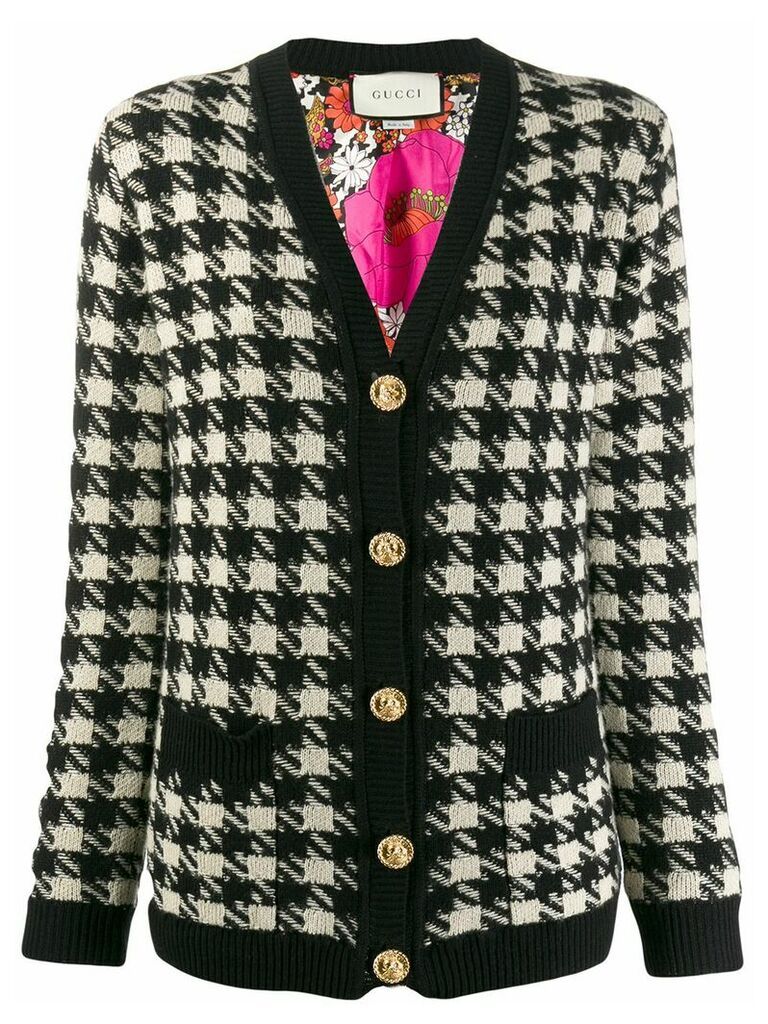 Gucci houndstooth buttoned cardigan - Black