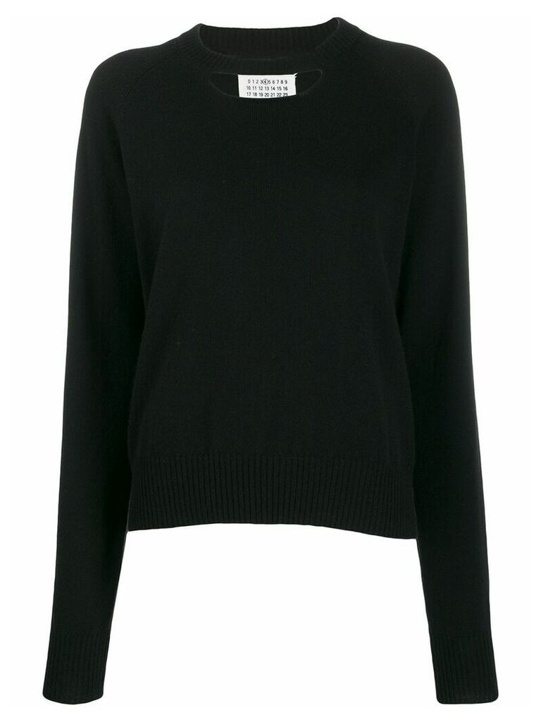 Maison Margiela cashmere chest cut-out sweater - Black