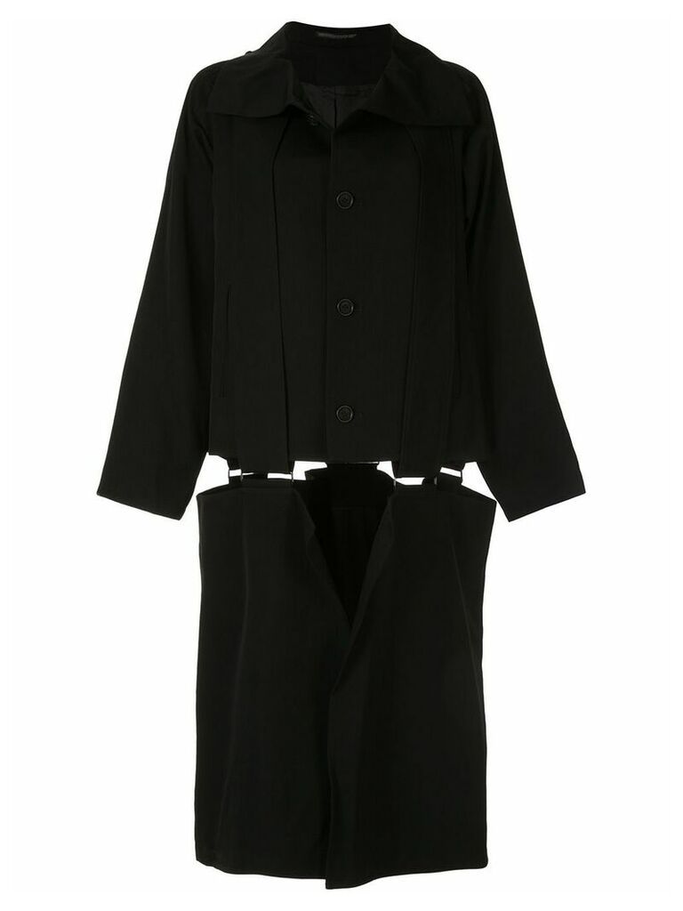 Yohji Yamamoto suspender midi coat - Black