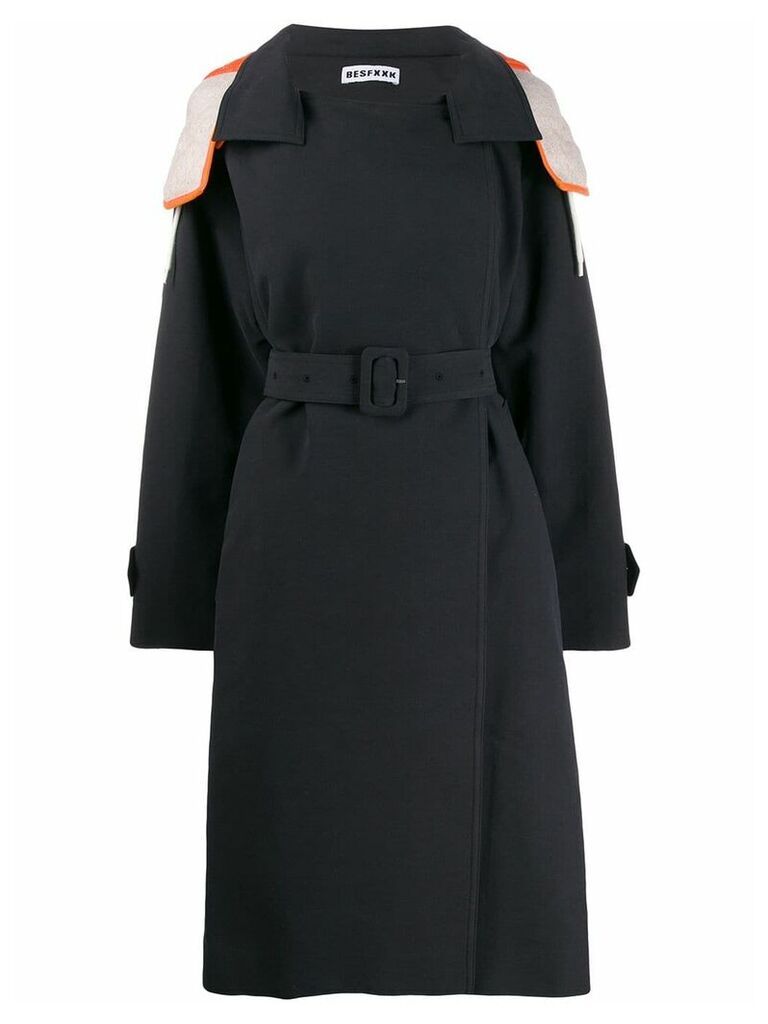 Besfxxk hooded trench coat - Black