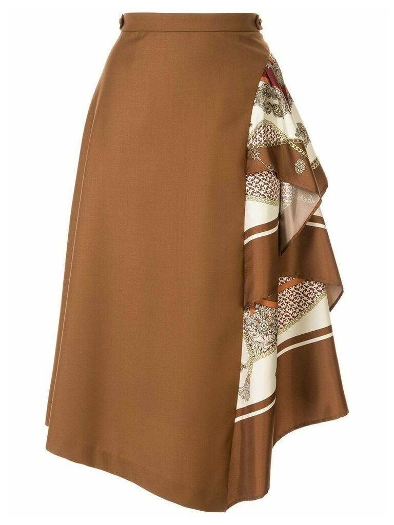 Loveless asymmetric style skirt - Brown