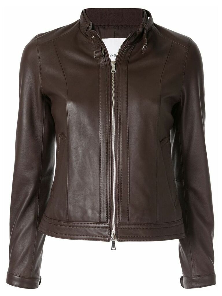 Loveless fitted leather jacket - Brown