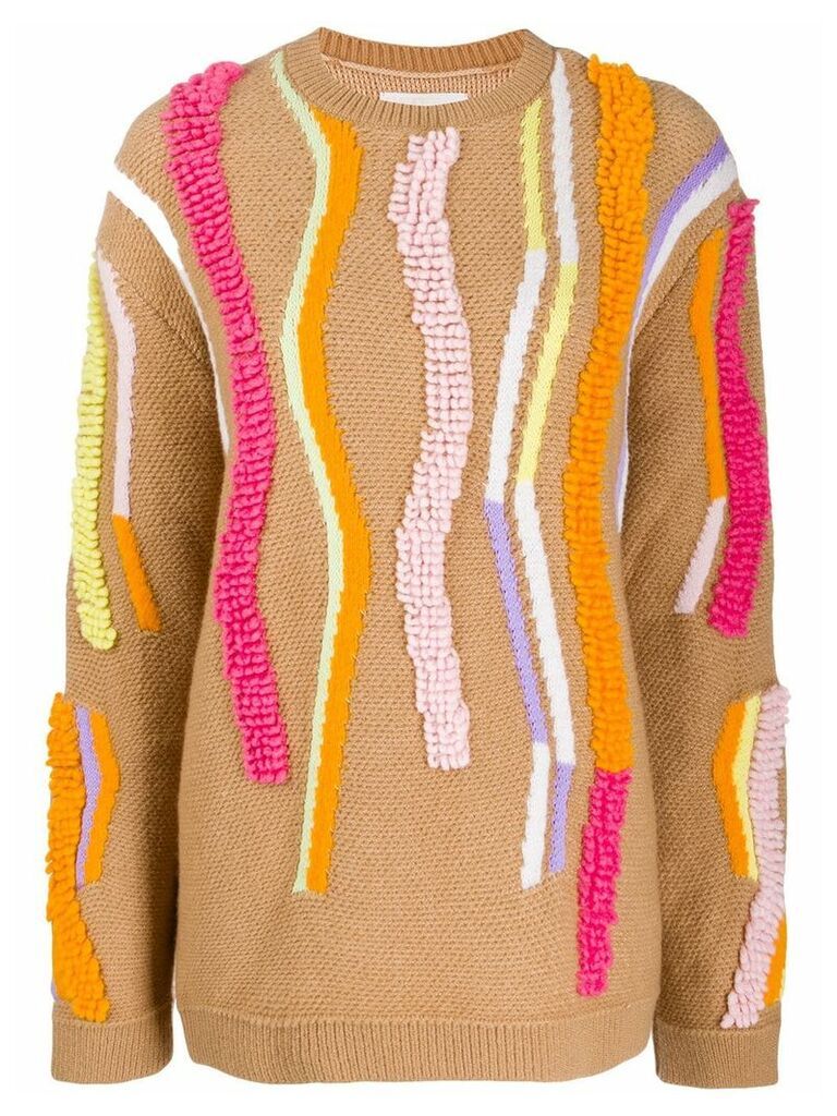 Peter Pilotto textured-stripe knitted sweater - Neutrals