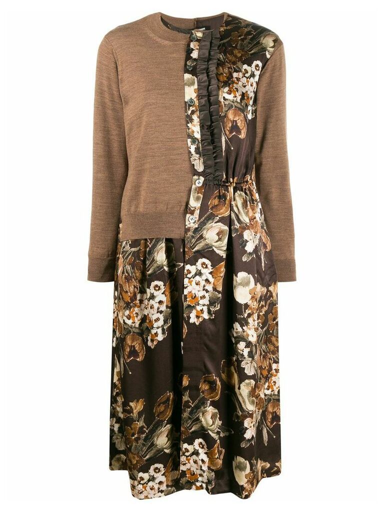 Junya Watanabe contrast style coat - Brown