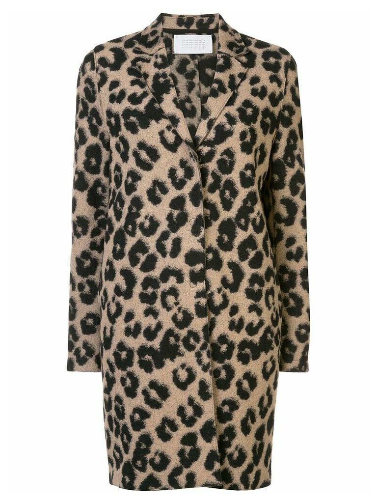 Harris Wharf London single-breasted leopard coat - Brown