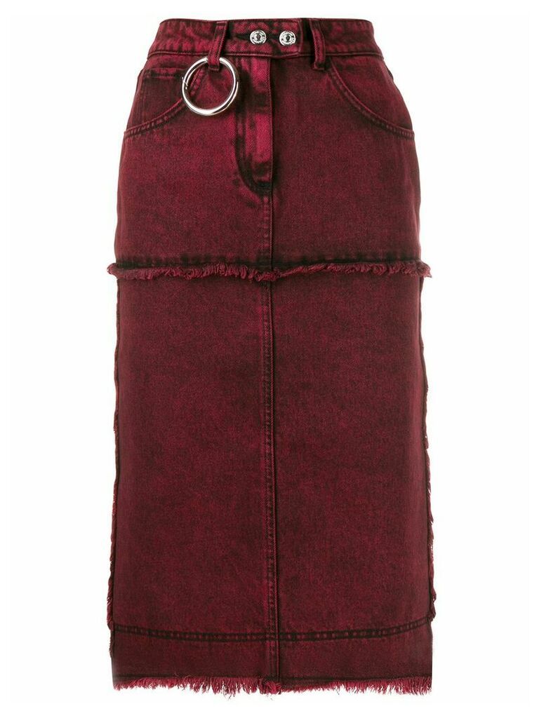 Brognano stitched panels denim skirt - Red